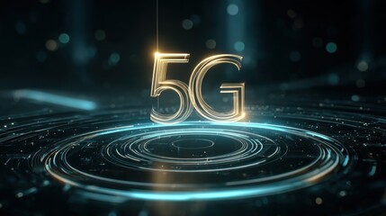 glowing 5g network technology future