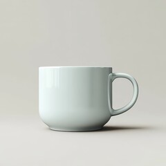 Obraz premium Light gray mug on a plain background.