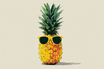Pineapple with sunglasses