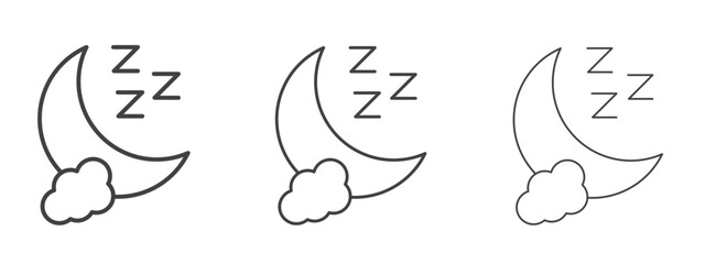 Sleep icon in Line Art Style for Design collection