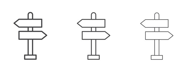 Signpost icon in Line Art Style for Design collection © ramsey