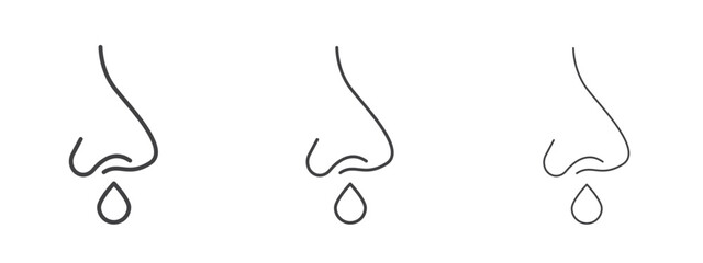 Fototapeta premium Runny nose icon in Line Art Style for Design collection