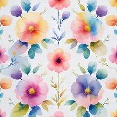 Watercolor Pastel Flowers Pattern Designs