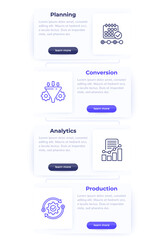 Web banner with line business icons