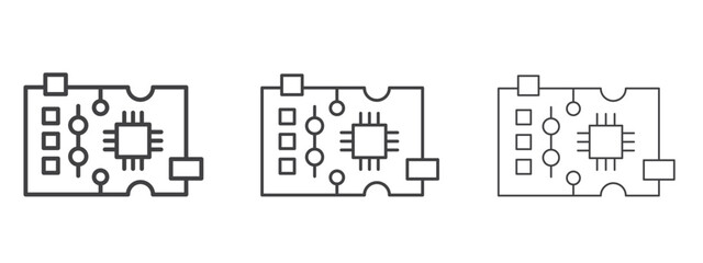 PCB icon in Line Art Style for Design collection