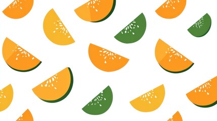 Orange & green melon slices pattern