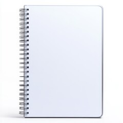Blank spiral-bound notebook against a white background.