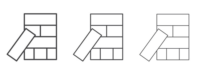 Jenga icon in Line Art Style for Design collection