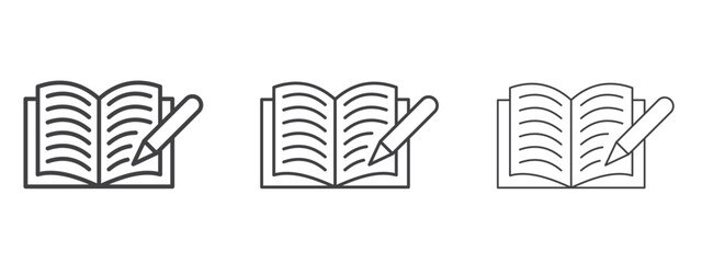 Homework icon in Line Art Style for Design collection