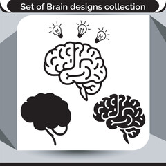 Brain Designs Collection Exploring Human Intelligence and Neurology Showcasing Creative Thinking and Cognitive Abilities Graphic Resource