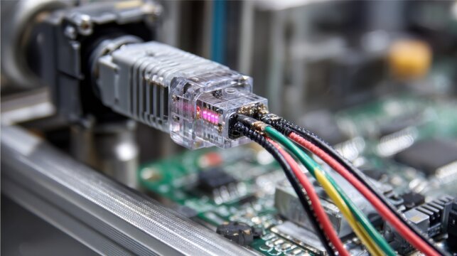 close up network cable connection - Powered by Adobe