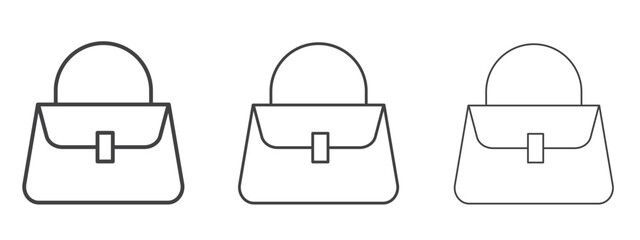 Handbag icon in Line Art Style for Design collection