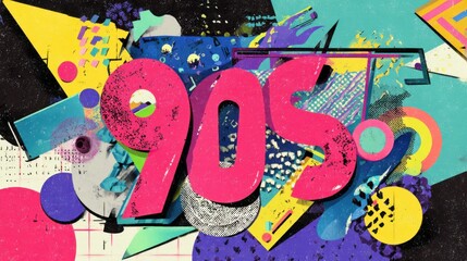 ninety nineties style art collage