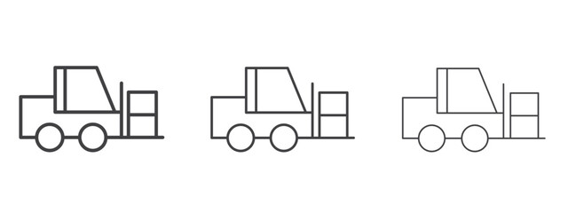 Forklift icon in Line Art Style for Design collection