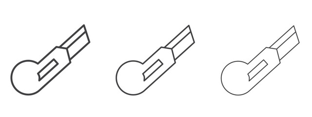 Cutter icon in Line Art Style for Design collection