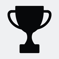 Silhouette trophy cup icon of championship or success vector illustration