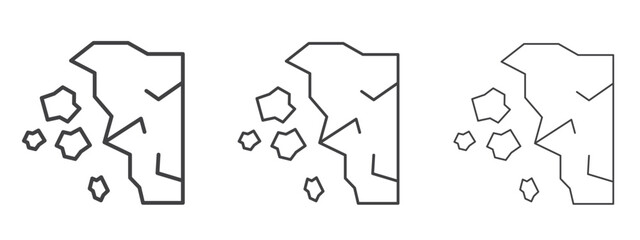 Cliff icon in Line Art Style for Design collection