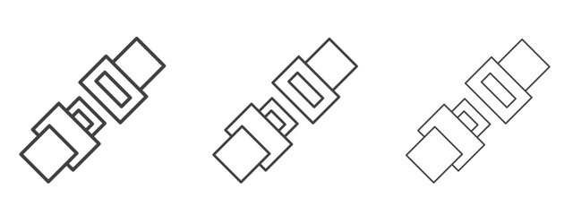 Car seat belt icon in Line Art Style for Design collection