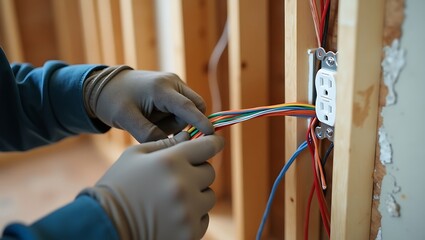 Electrical outlet wiring installation and repair services by electrician