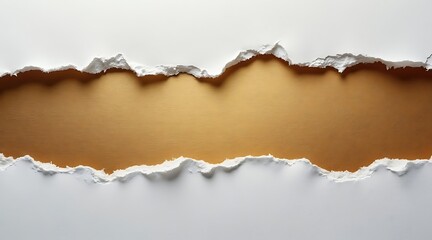 Image of torn white paper revealing a textured golden background with a rough, jagged edge