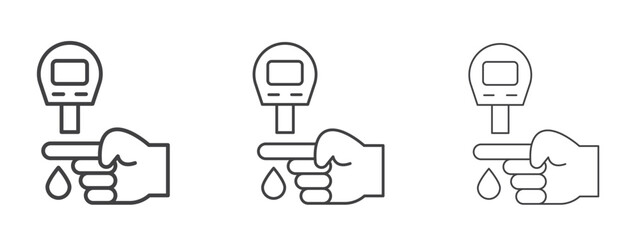 Blood sugar test icon in Line Art Style for Design collection