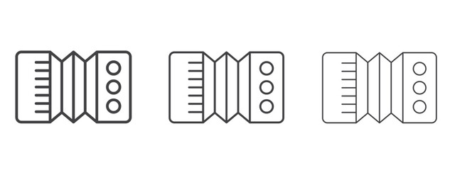 Bandoneon instrument pack. vector glyph flat icons