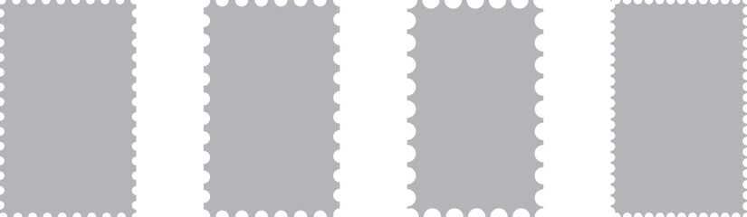 Set of blank rectangle and square Postage stamp frames. Postage stamp vector icons. Postage stamp set. Mockup postage stamps. Blank postage stamp borders templates.Print