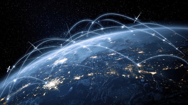 global network satellite connections earth - Powered by Adobe