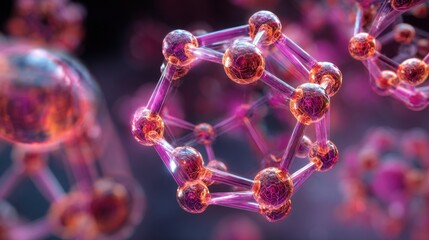 glowing molecules abstract science art