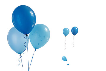 blue birthday background with balloons in the air, featuring a blue balloon on the left On AI generated by PNG