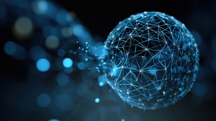 glowing blue network sphere abstract