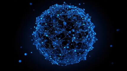 glowing blue sphere network nodes