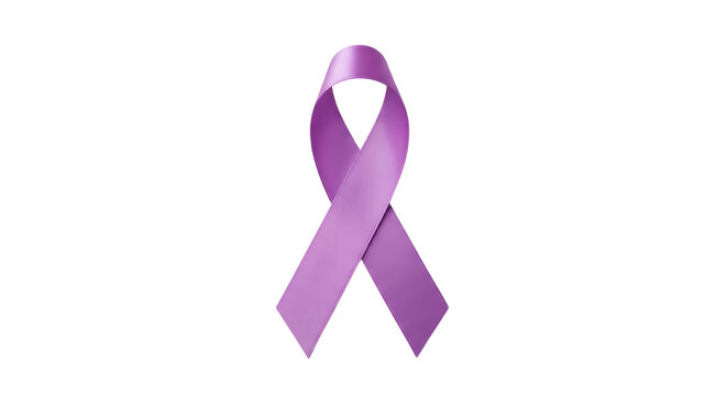 Lilac ribbon, a general symbol of awareness for all types of cancer. Lilac August, raises awareness and combats domestic and family violence against women on background transparent.