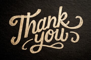 Handwritten inscription of Thank you.Hand drawn lettering.Thank you card
