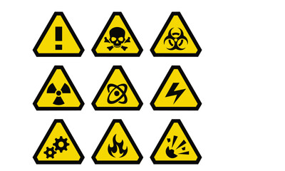 danger sign flameable sign multiple warning sign