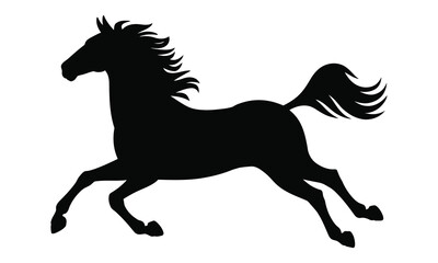 Running Horse Silhouette - Galloping Stallion Vector Graphic Design