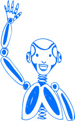 Robot ai portrait vector illustration 
