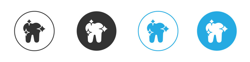 clean tooth icon in editable flat vector in black and white