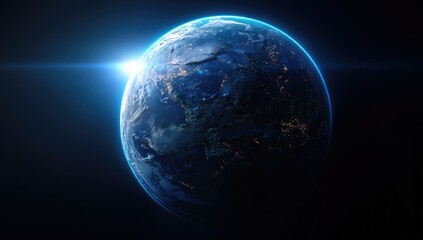 Earth from space, sunrise view