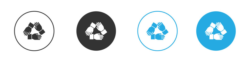 Teamwork icon in editable flat vector in black and white