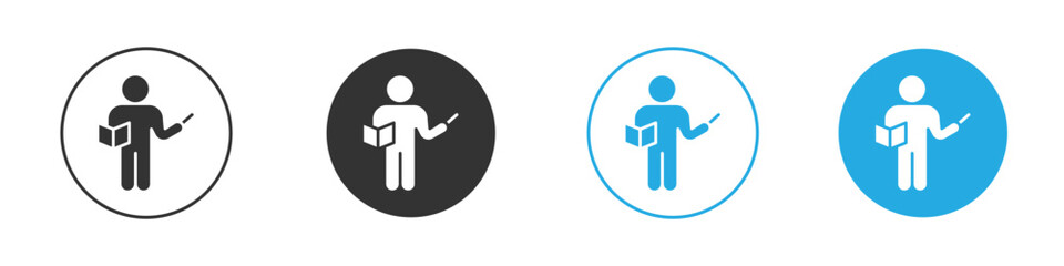 Teaching icon in editable flat vector in black and white