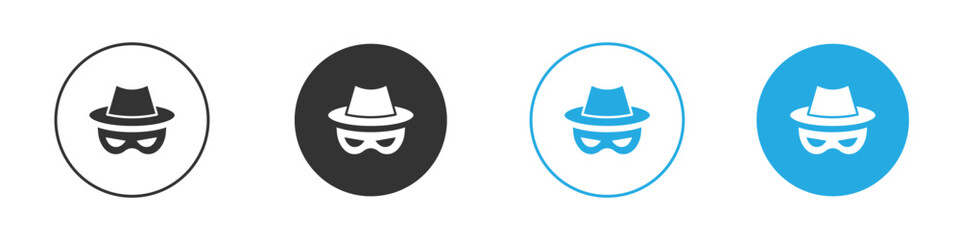 Spy icon in editable flat vector in black and white