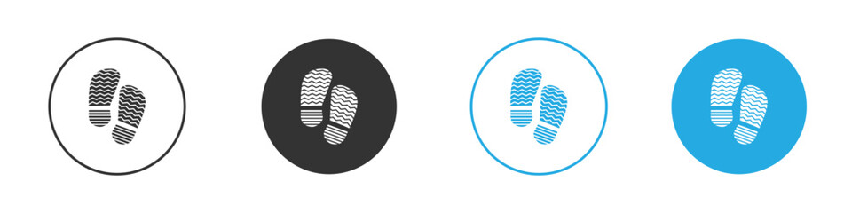 Shoe print icon in editable flat vector in black and white
