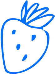 Sketch of a strawberry, symbolizing healthy food, school snacks, or nature in a playful style.