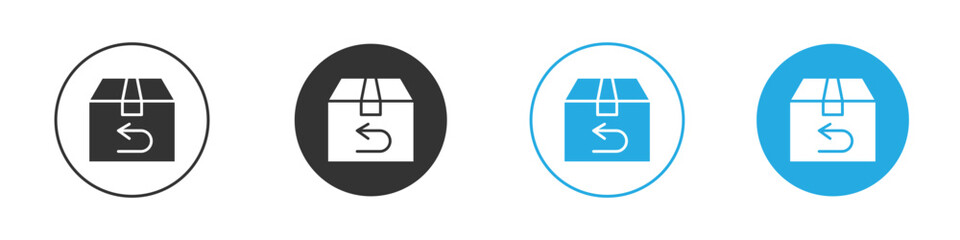 Return purchase icon in editable flat vector in black and white