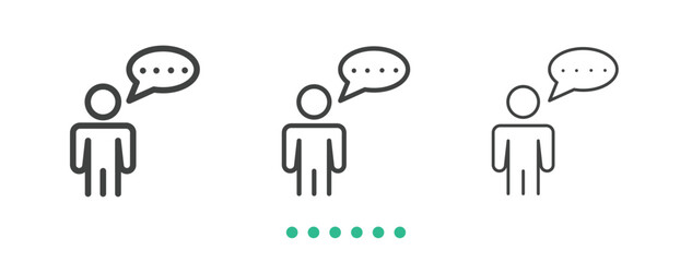 Speech icon. Thin line icon vector