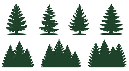 Obraz premium Pine tree vector design, Pine tree silhouettes.