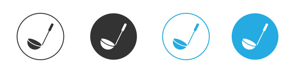 Ladle icon in editable flat vector in black and white