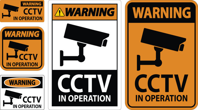 Warning Signs for CCTV in Operation with Surveillance Camera Graphics