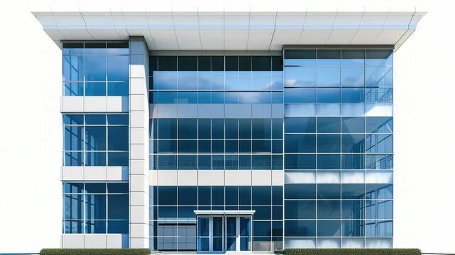 A city building with numerous windows, suitable for use in architecture or urban planning images